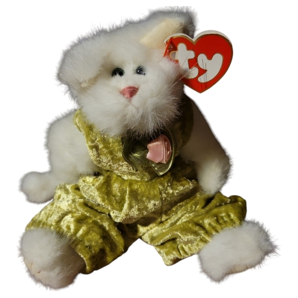 Vtg 93 Katrina Cat Beanie Babies Attic Treasures Collection 1993 Jointed Green - Picture 1 of 10